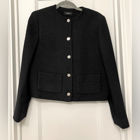 THEORY Tweed Cropped Jacket - Picture 1 of 8